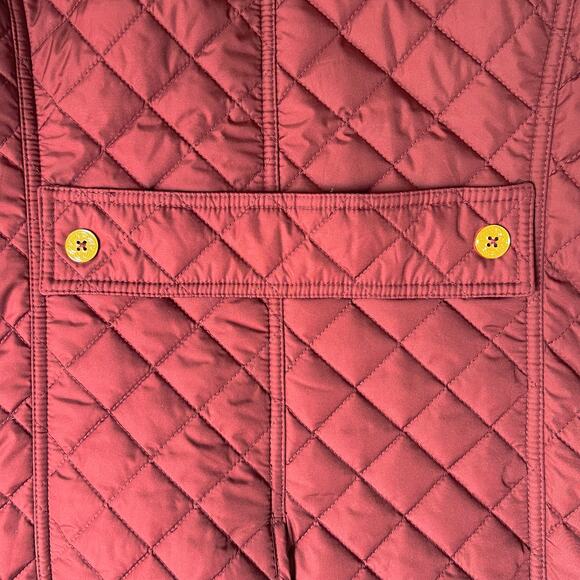 C. Wonder Quilted Burgundy Jacket Women’s XL Pink Print Lining Button Front - Picture 14 of 14